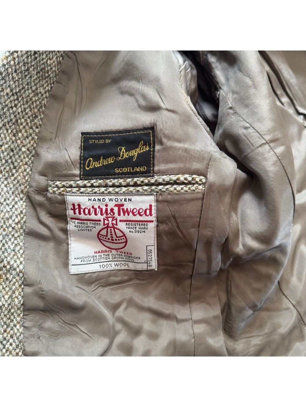 Vtg Harris Tweed Andrew Douglas Wool Sport Coat Blazer Mens 38 Double Vent 20 - Picture 4 of 9